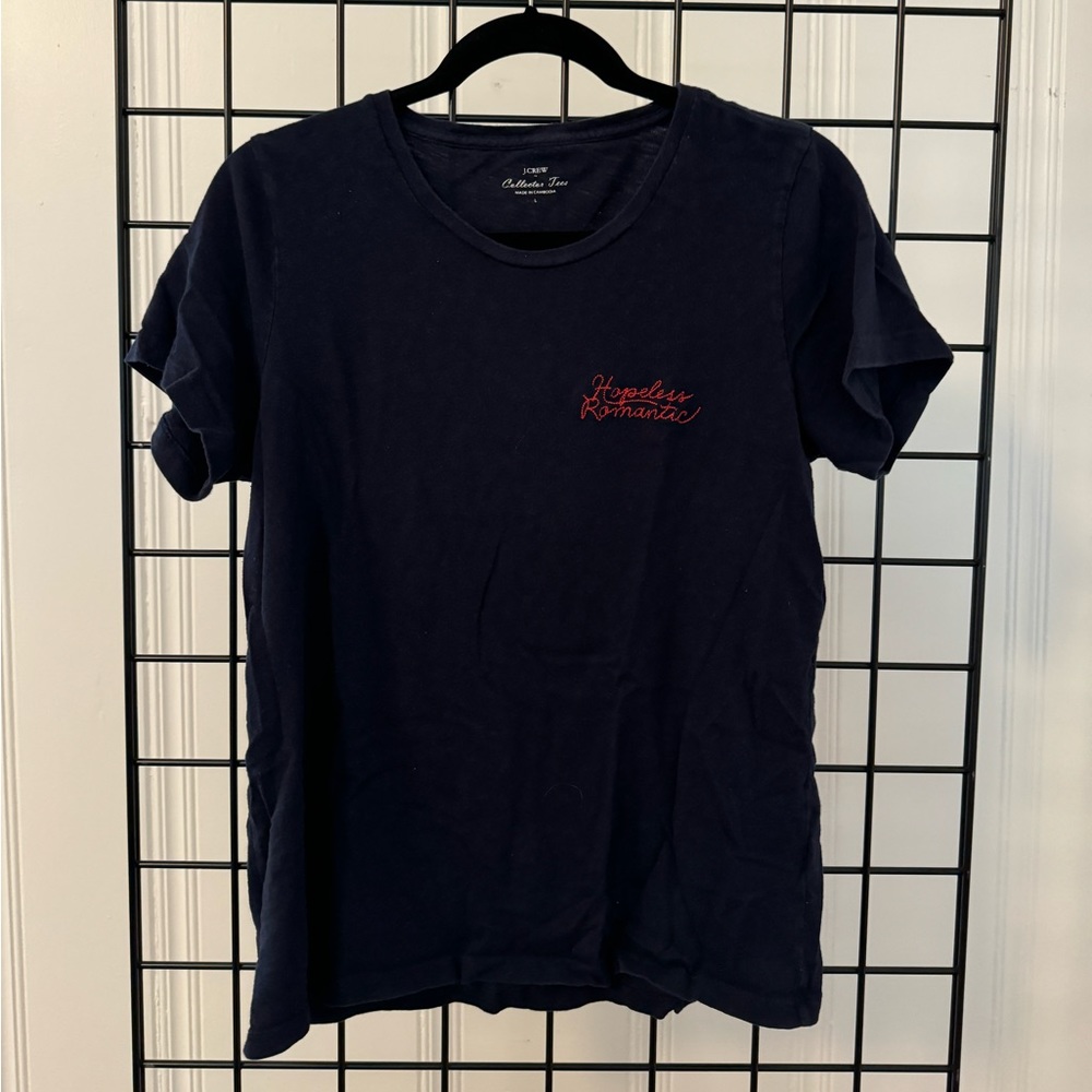 J. Crew "Hopeless Romantic" Navy Blue Tee